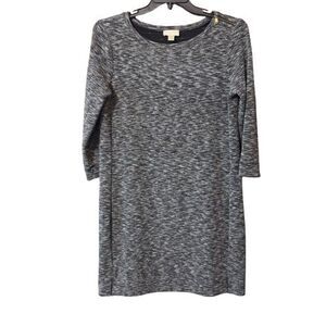 Loft Outlet Womens Dress Size M Mottled Black 3/4 Sleeves Shoulder Zip